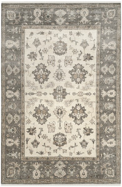 Oushak Hand-Knotted Persian Wool Rug - Light Beige & Ivory